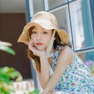 หมวกผูกโบว์ ถักสาน เกาหลี   พร้อมส่งจากไทยค่ะ♥️
