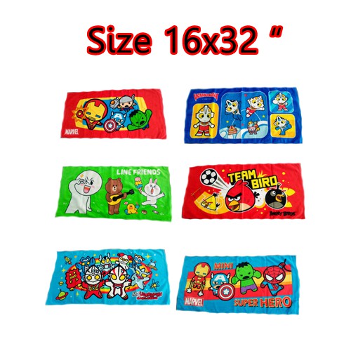ผ้าขนหนู ผ้าเช็ดตัว ลิขสิทธิ์แท้ โดเรม่อน แองกี้เบิร์ด ขนาด16*32