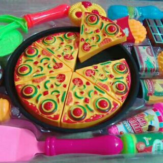 **Clearance ไม่มีกล่อง*​* ชุดอาหาร จำลอง ของเล่นเด็ก 🍕 ชุดพิซซ่ากล่อง play food set