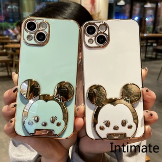 เคสโทรศัพท์มือถือ ชุบไฟฟ้า ลายมิกกี้เมาส์ พร้อมขาตั้ง สําหรับ Infinix Note 30 VIP Pro Hot 30 30i 30 Play Infinix Smart 7 Tecno Camon 20 Pro Spark 10C 10 Pro Tecno Spark GO 2023