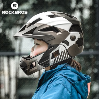 Rockbros หมวกกันน็อคจักรยาน เต็มใบหน้า ปลอดภัย สําหรับเด็ก จักรยานเสือภูเขา PC EPS สเก็ตบอร์ด กีฬา