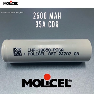 Molicel P26A INR18650 2600mAh 3.6V 35A High-drain-Li-ion battery