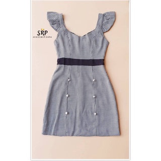 Dressเเขนกุดลายชิโนริ ทรงพอดีตัว เเขนเเต่งระบายดูเซ็กซี่เบาๆ