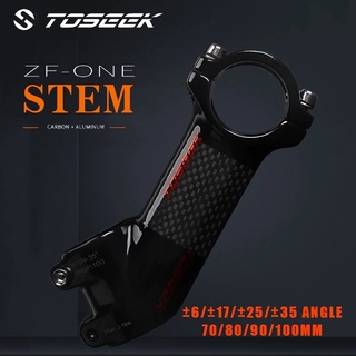 Oseek จักรยาน Stem 6 17 25 35 องศาก้านคาร์บอน 70 80 90 100mm Mtb Handlebar Stem น้ำหนักเบาจักรยานตารางส่วนการขี่จักรยาน