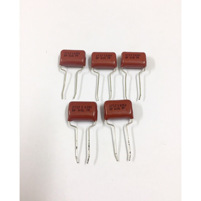 5ชิ้น 0.027UF 630V 273J=27NF ขาห่าง10mm. ไม่ล่าคาปาซิเตอร์ capacitor อะไหล่อิเล็กทรอนิกส์ คุณภาพเต็ม
