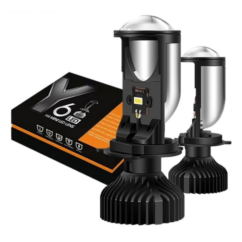 Y6DR H4 LED / A80 LED H8 H9 H11 HB3 HB4 MINI DUAL LENS PROJECTOR รถไฟหน้า 55W 6000K คุณภาพสูง RIGHT 