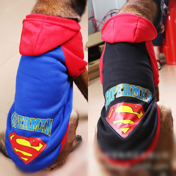 เสื้อผ้าสัตว์เลี้ยง เสื้อกันหนาว ขนาดใหญ่ ลายซูเปอร์แมน แบทแมน แฟชั่นฤดูใบไม้ร่วง และฤดูหนาว สําหรับสุนัข