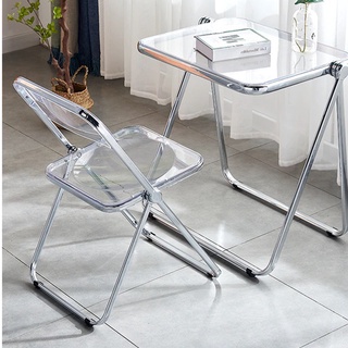 เก้าอี้มินิมอลสไตล์เกาหลี Acrylic Folding Chair maruni06