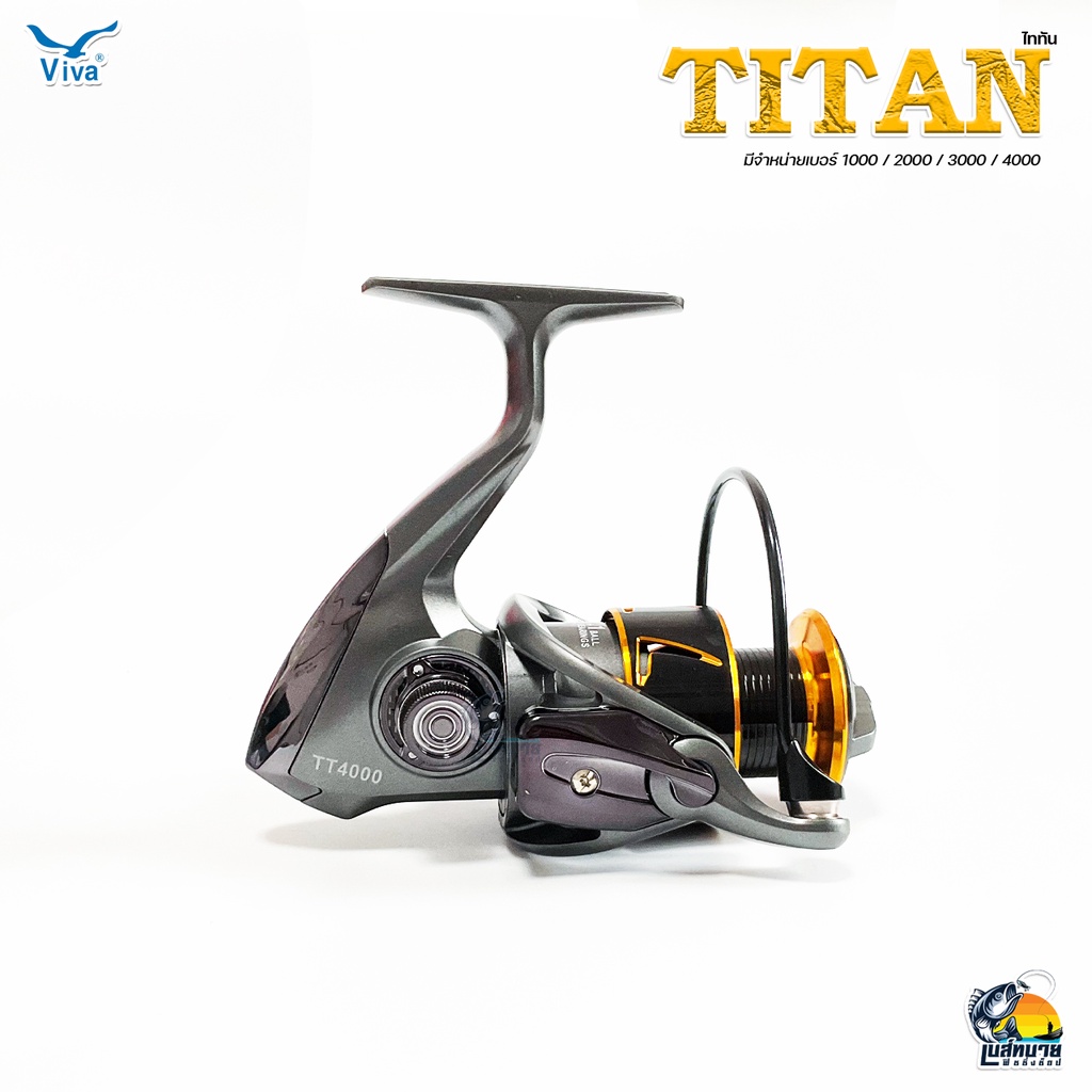 รอกตกปลา รอกสปินนิ่ง สปุนอลูมิเนียม วีว่า VIVA TITAN TT Series 1000 / 2000 / 3000 / 4000  ( New Black Gold / Red ) - รูปที่ 3