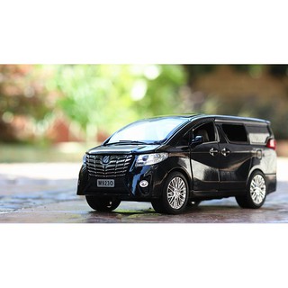 โมเดลรถยนต์ TOYOTA ALPHARD CAR MODEL ทำจากเหล็ก สัดส่วน 1:24 ประตู ฝากระโปรง เปิดปิดได้เหมือนจริง ล้อฟรีสามารถวิ่ง