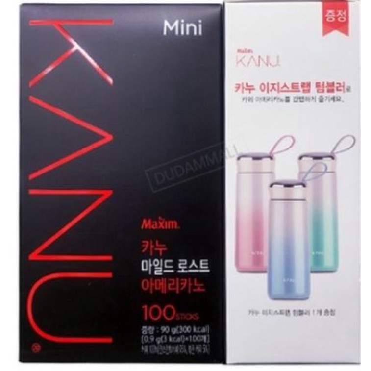 พร้อมส่ง กาแฟเกาหลี ยี่ห้อ kanu mind/darkขนาด100ซอง+แก้ว