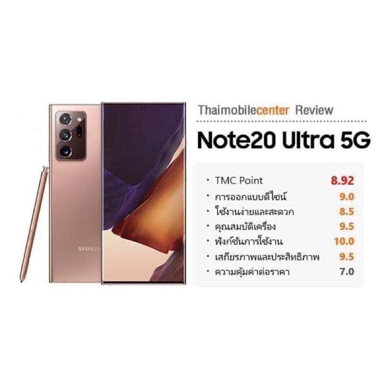 สินค้ามือสอง Samsung note20ultra 5G ศูนย์ไทยเครื่องสวยๆ