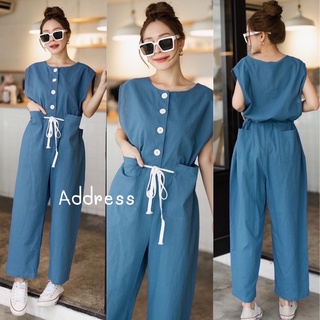 🌈🌿🌼🌸🌺💙🇰🇷 Linen Jumpsuit Button Sleeveless Long Pant 🇰🇷💙