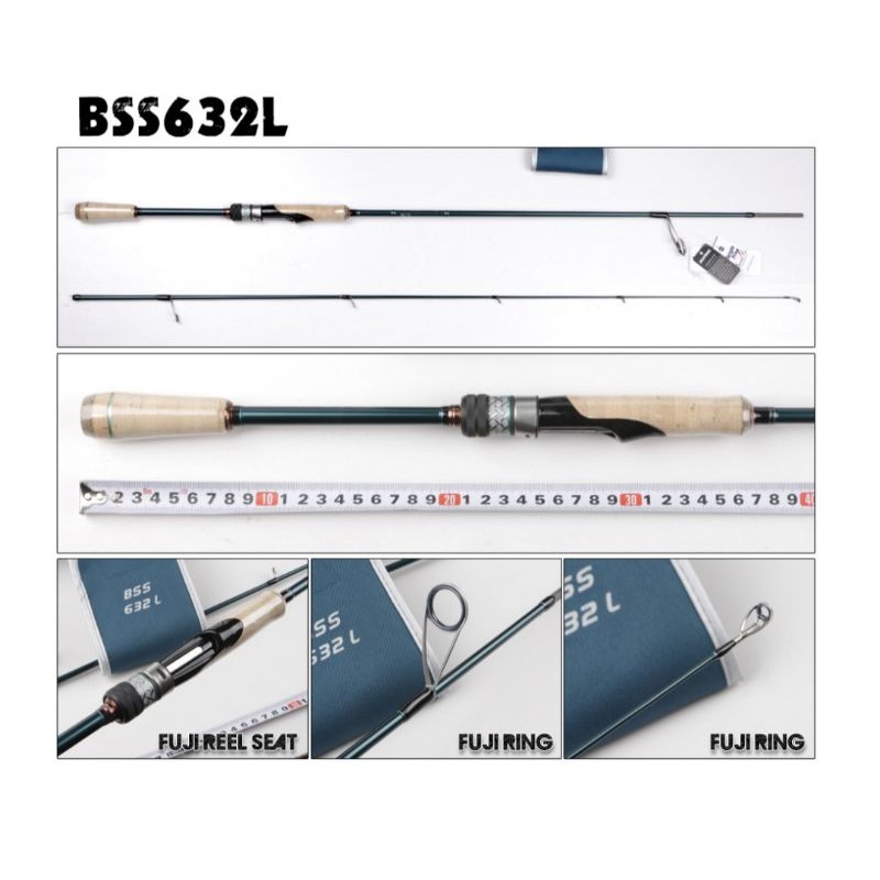 KUYING Battle Song BSS-632Lคันสปิน 2 ท่อน เวทสาย 4-10 ปอนด์ ยาว 6 ฟุต 3 นิ้ว