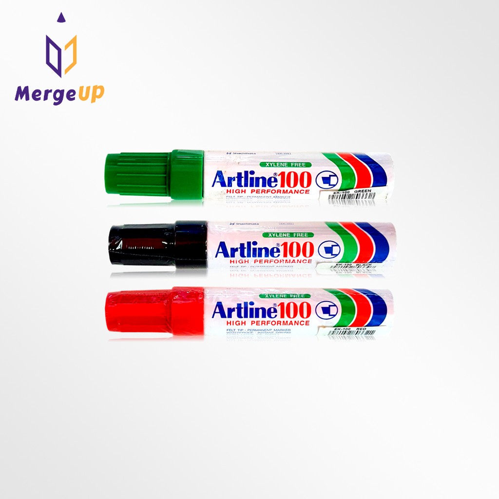 ปากกาเคมี หัวตัด EK-100 ARTLINE High Performance หัวตัด หมึกกันน้ำ
