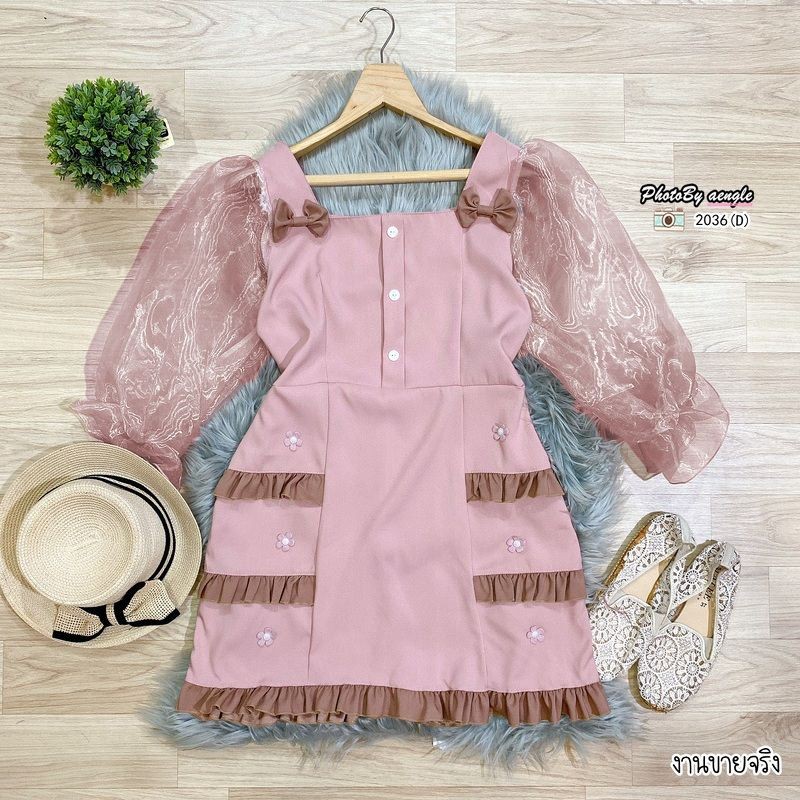 เดรสสั้น มีโค้ด⚡พร้อมส่ง‼️(ไซส์​M-L)​ดีเทลน่ารักฟุ้งๆคุณหนูสุดๆจ้า(อ่านรายละเอียดใต้โพสค่ะ)​