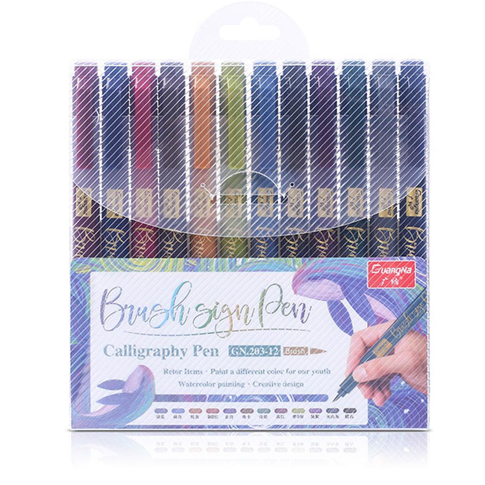 12 Pcs Soft pen point pen Calligraphy Sketch Brush Draw Hand Account