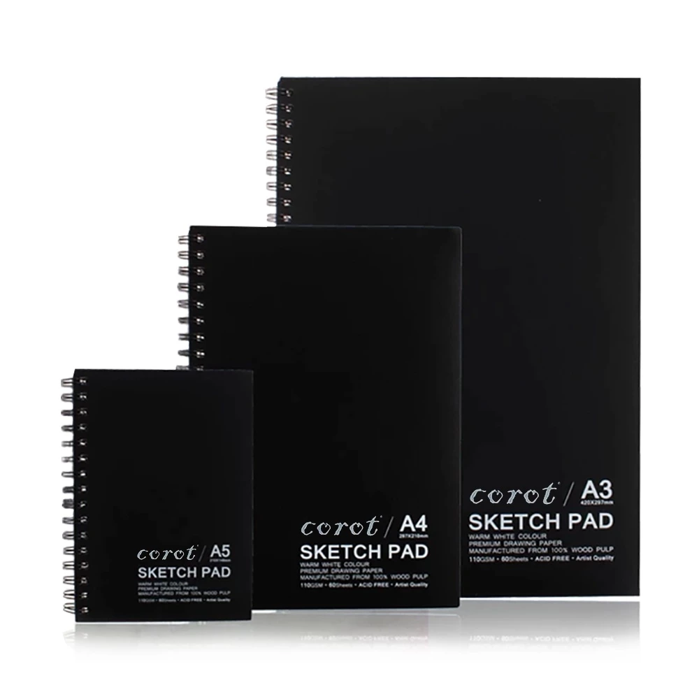 สมุดวาดภาพ สมุดวาดเขียน สมุดสเก็ตภาพ Sketch Pad A5 / A4 / A3 COROT 110g (60 แผ่น)