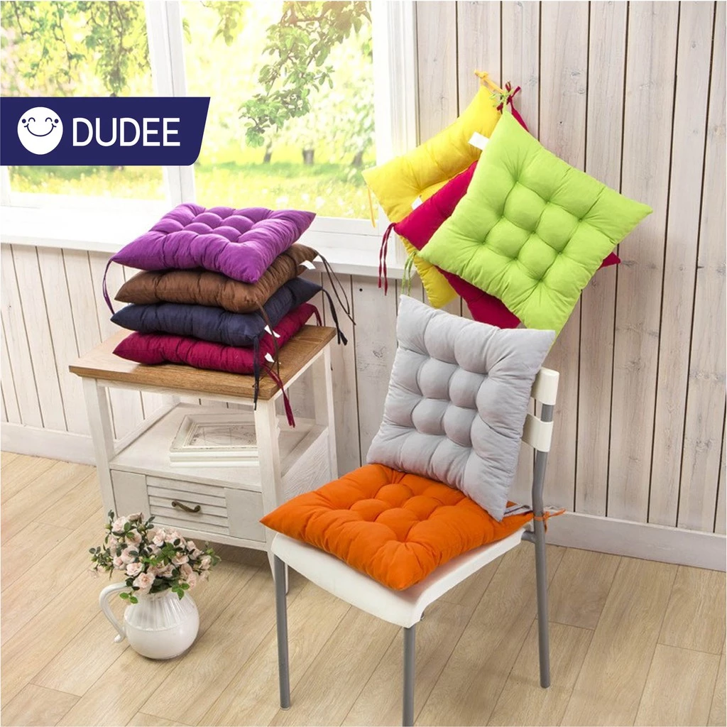 DUDEE เบาะรองนั่งทรงสี่เหลี่ยม40*40cm สีสันสดใส หนานุ่มนั่งสบาย ใช้พิงหลังได้ สำหรับใช้ตกแต่งบ้านได้