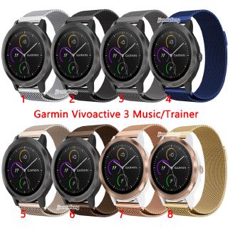 สายนาฬิกาข้อมือสเตนเลส แบบแม่เหล็ก สําหรับ Garmin Vivoactive 3 Music Trainer