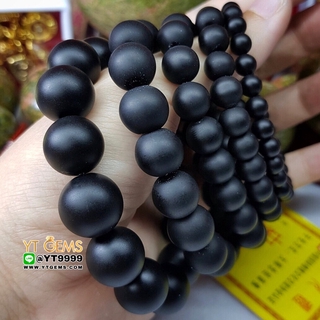 สร้อยข้อมือนิล เกรดA (แบบด้าน) นิลแท้ ขนาดหิน 6 mm YTG-8896