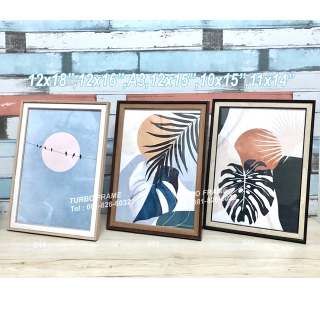 กรอบรูปสองโมเดิล Two-tone  ขนาดภาพ A3 ,10x15”,11x14”, 12x15”, 12x16”, 12x18” พร้อมกระจกด้านหน้า+หูแขวนผนัง+ขาตั้ง