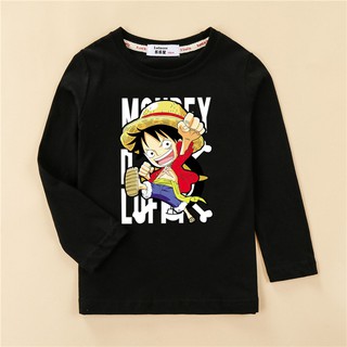 One Piece boys long sleeve t-shirt [เสื้อยืดผ้าฝ้าย๑๐๐%]เสื้อยืด LUffy kids tops สำหรับเด็ก ลูฟี่ เสื้อเด็กชาย