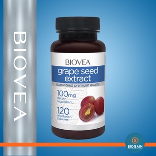 BIOVEA GRAPE SEED EXTRACT 100 mg / 120 Vegetarian Capsules (เกรพซีด, สารสกัดเมล็ดองุ่น, ต้านอนุมูลอิสระ))