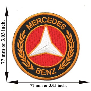 ตัดรีด ตัวรีดติดเสื้อ อาร์มปัก ติดเสื้อปัก ปักเสื้อ DIYลาย benzสีแดง