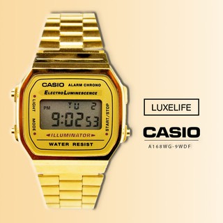 นาฬิกาข้อมือ CASIO รุ่น A168WG-9WDG STANDARD  สายสแตนเลส - สีทอง