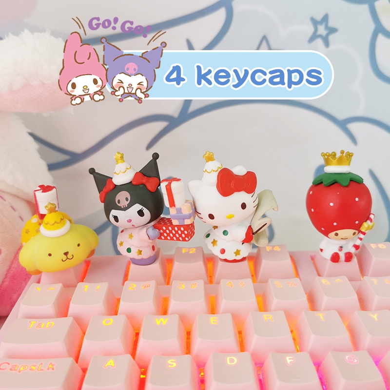 keycap Cinnamoroll dog kitty cat ปุ่มกดคีย์บอร์ด OEM R4 ABS ESC ลายการ์ตูน สามมิติ สําหรับตกแต่งคีย์บอร์ด
