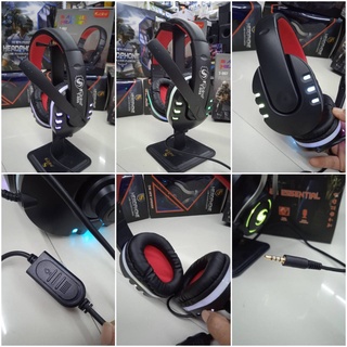 HEADPHONE GAME RGB หูฟังเกมมิ่งมีไฟ 7สีRGB แยกเสียงซ้ายขวา หูฟังคอมและมือถือ หูฟังแจ็คเดียว 3.5mm เบสหนักเสียงดีได้มาตรา