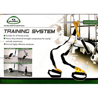 GRAMMA ชุด Training System หลายทิศทาง (GM3659C), Total Body Weight Suspension Training Straps เชือกแรงต้าน TRX