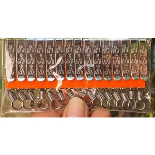 แหนบสแตนเลส (ตะขอเกลียวหมุน) แหนบห้อยพระ แผง 15 ชิ้น!!ลายเยอะมาก!!