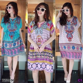 Drees ทรงโอเวอร์ไซส์ งานผ้าสปันพิมพ์ลายโบฮีเมี่ยนลายจุด
