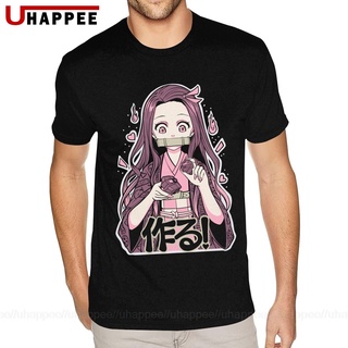 เสื้อยืดแขนสั้น คอกลม ลาย Nezuko Kimetsu No Yaiba สีขาว สําหรับผู้ชาย