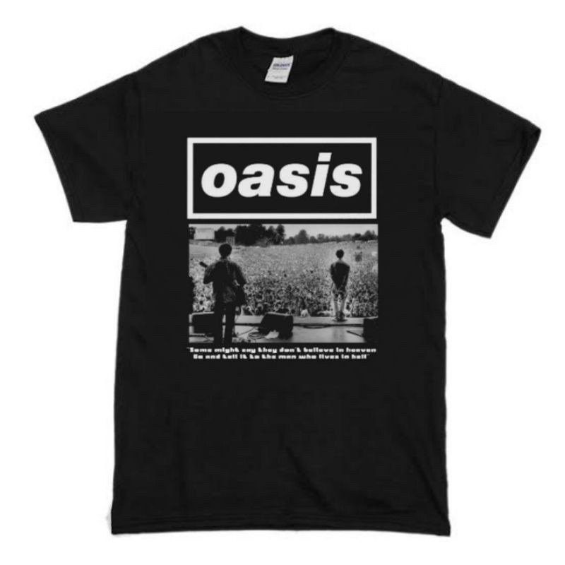 เสื้อยืดสีขาวเสื้อยืด Oasis BAND - ConcertS-4XL