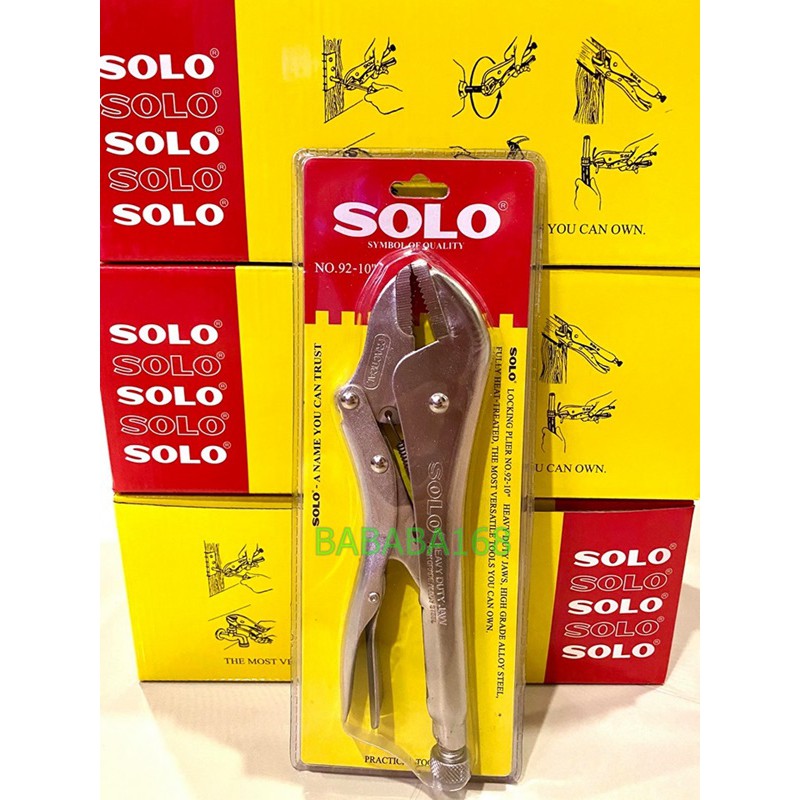 SOLOคีมล็อค ปากตรง 10นิ้ว (No.92) (1ชิ้น) (ของแท้มาก) คีม คีมล๊อค คีมล็อค solo ขายส่ง