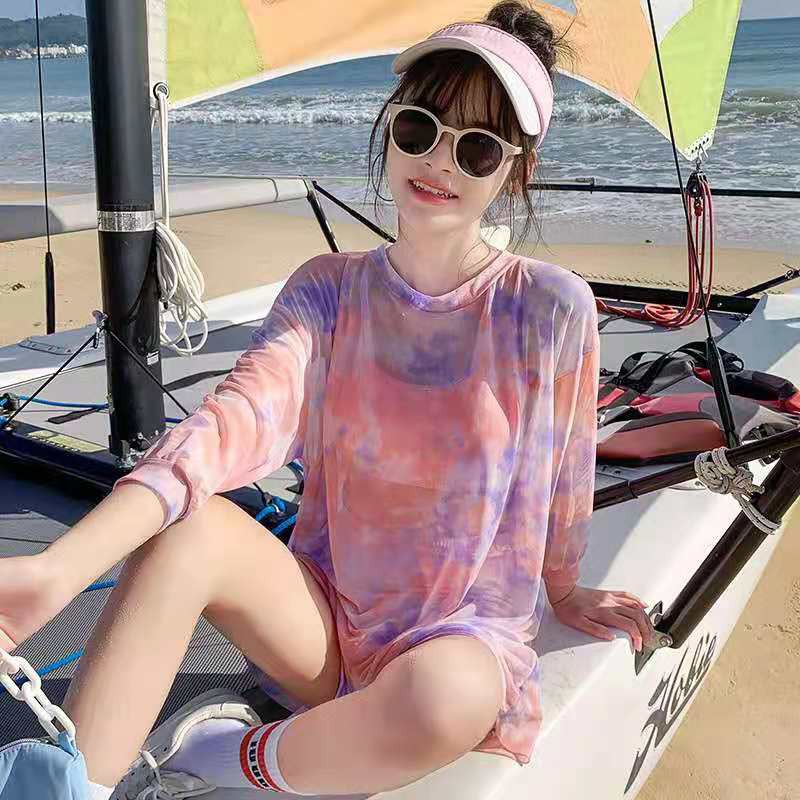 ชุดว่ายน้ำแฟชั่นเกาหลี ชุดว่ายน้ำเซ็ท3ชิ้นมีผ้าคลุมด้วย ชุดว่ายน้ำน่ารักสำหรับผู้หญิงชุดว่ายน้ำ บิกินี่ - รูปที่ 3