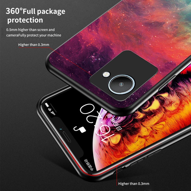เคสแข็ง Realme Narzo 50i Prime ฝาครอบกรณี Tempered Glass Casing Realme 