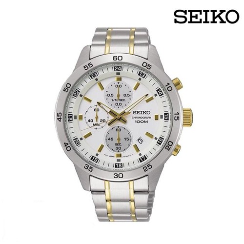 SEIKO Neo Sport นาฬิกาข้อมือผู้ชาย Chronograph สายสแตนเลส หน้าขาว รุ่น SKS643P1,SKS643P