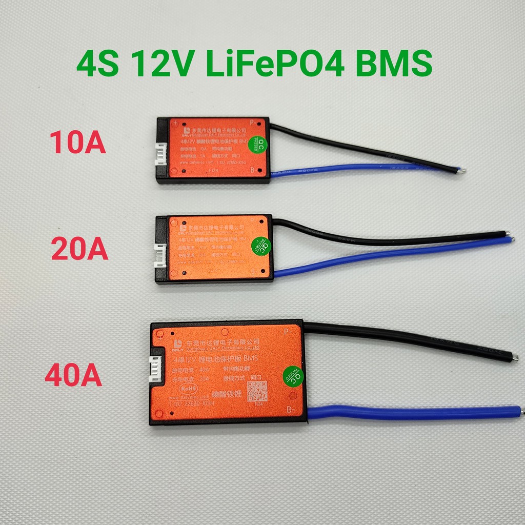 BMS 4S 12V 10A 20A 40A สำหรับแบตเตอรี่ลิเธียมฟอสเฟต Lithium Phosphate LiFePO4 3.2 V Battery Management System