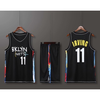 เสื้อบาส เสื้อกีฬาบาสเก็ตบอล ลายทีม NBA Brooklyn Nets #11 Kyrie Irving 1 Set พร้อมกางเกงขาสั้น