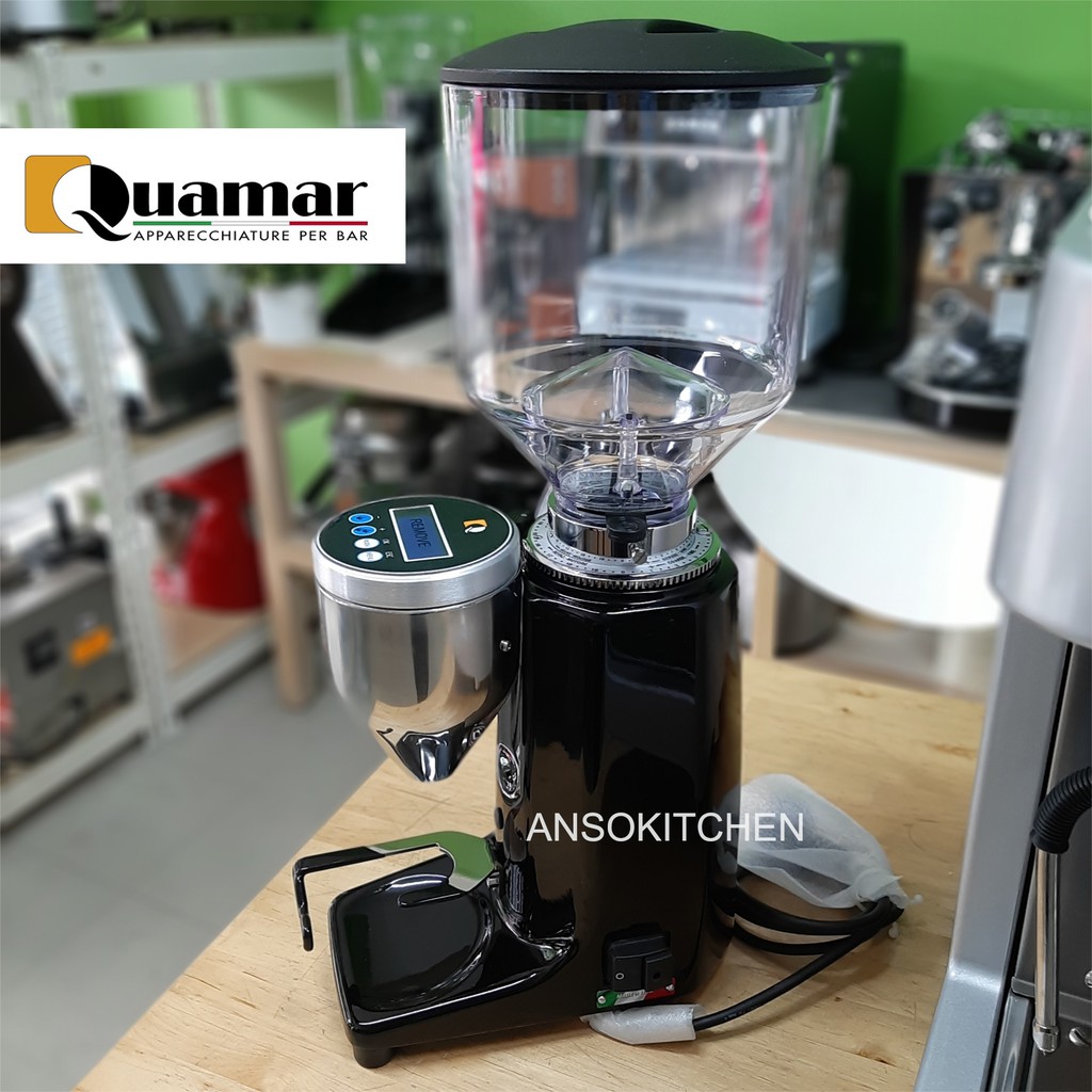 Quamar Q50E สีดำ เครื่องบดเมล็ดกาแฟ ดิจิตอล Grind on Demand 330 วัตต์ จากอิตาลี Coffee Grinder เครื่