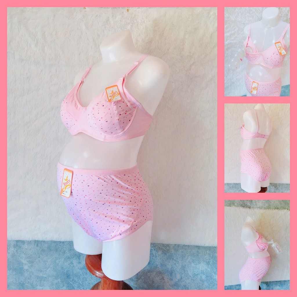 เสื้อในให้นม-กางเกงในคนท้องลายเดียวกันเสื้อชั้นให้นมแบบมีโครง ใส่เครื่องปั้มนมได้ ใส่ได้ตั้งแต่ท้องยันคลอด