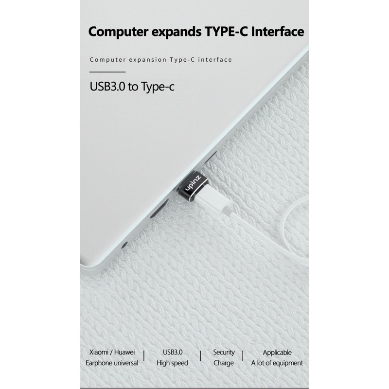 UPINZ UP327 อะแดปเตอร์แปลง USB-C Male Type C to USB Adapter 2.0 A Female Data ขนาดเล็กพกพาสะดวกสบาย #8
