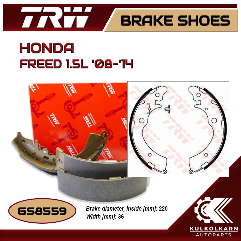 ก้ามเบรคหลัง TRW สำหรับ HONDA FREED 1.5L '08-'14 (GS8559)