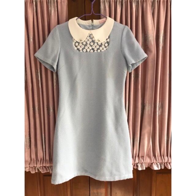 เดรสสีฟ้า jeune weekend