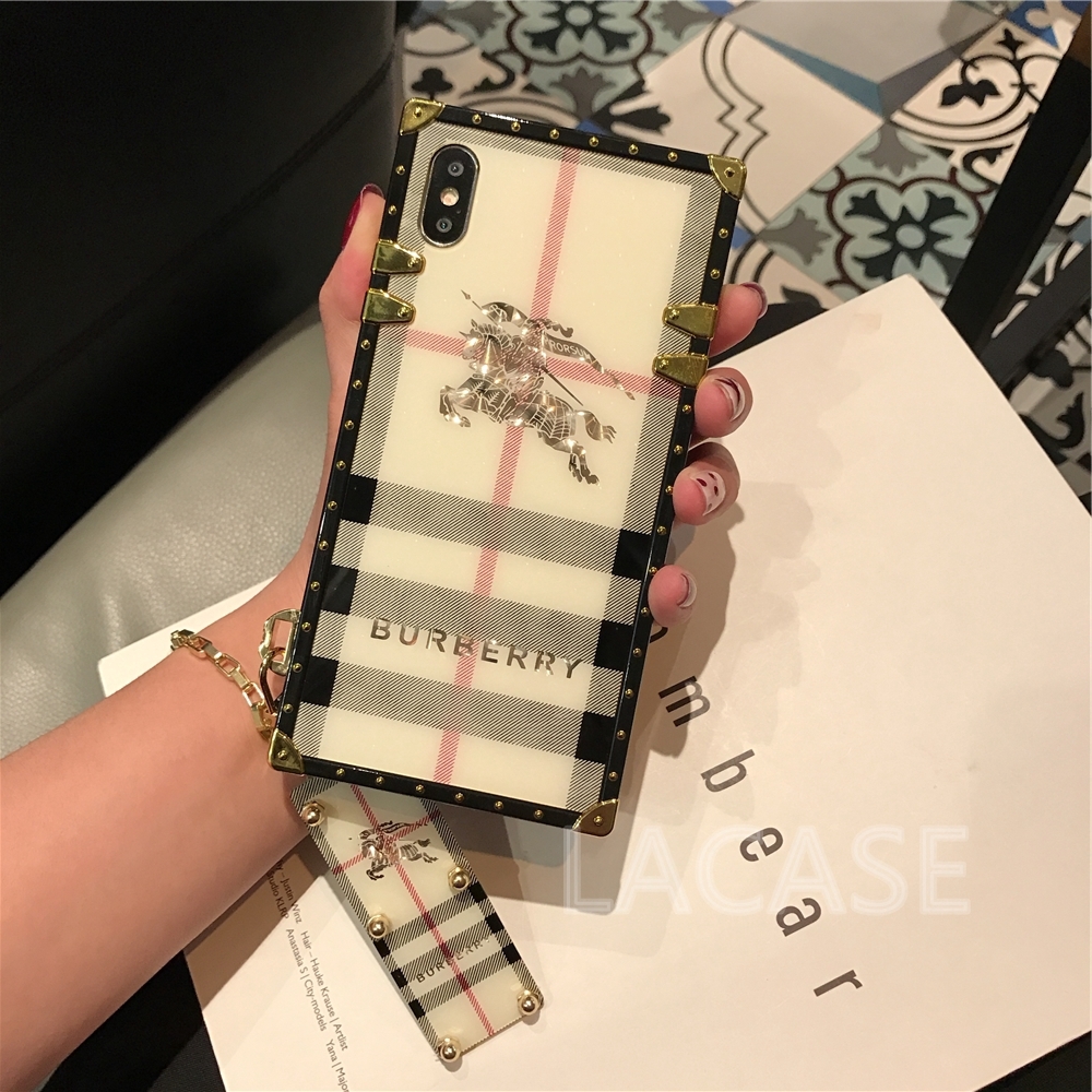 OPPO A7 A5s A3s F9 F7 F5 F3 F1s A57 A39 A3 A83 R17 R17 Pro R15 F1 Plus R9s  F3 Plus Luxury Burberry Chain Square Phone Case Cover | Shopee Thailand