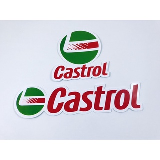 สติ๊กเกอร์ Castrol 2ชิ้น สติกเกอร์ น้ำมัน รถแข่ง แต่งรถ ติดรถ รถมอเตอร์ไซค์ รถยนต์ JDM PVC Sticker Racing Car Motorcycle
